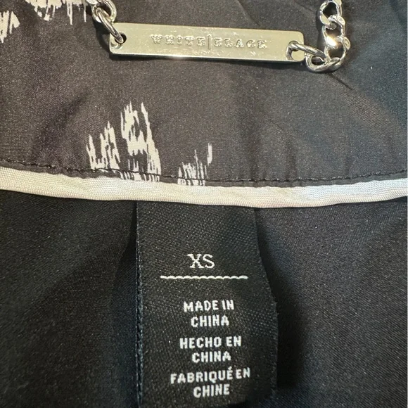 White House Black Market Black White Floral Quilted Puffer Jacket XS - Picture 5 of 11